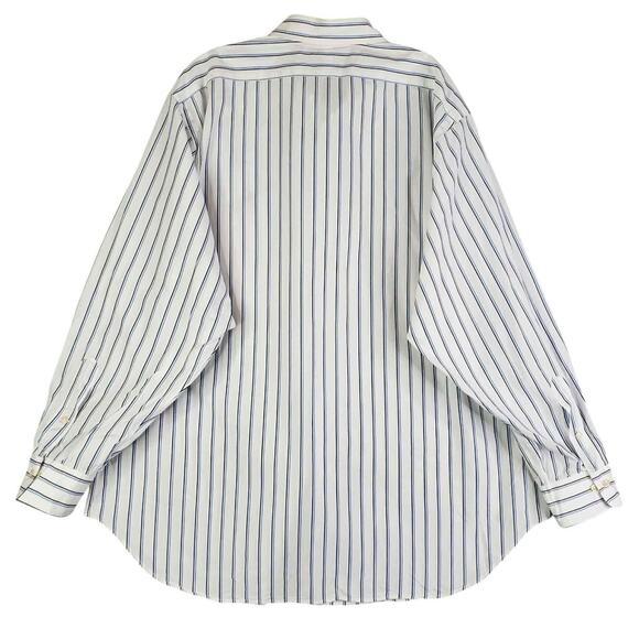 Polo Ralph Lauren Shirt Striped Oxford LS Button Down Blue Mens Size 17.5 XL - Picture 3 of 11